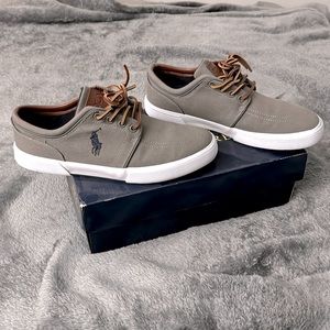 Polo Ralph Lauren faxon low grey canvas sneakers